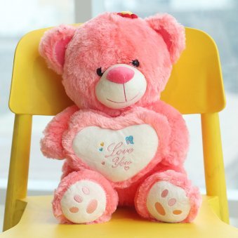 pink teddy bear.